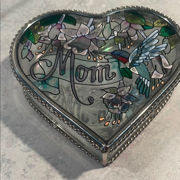 Amia “Mom” Stained Glass Trinket Box - Picture 1 of 7